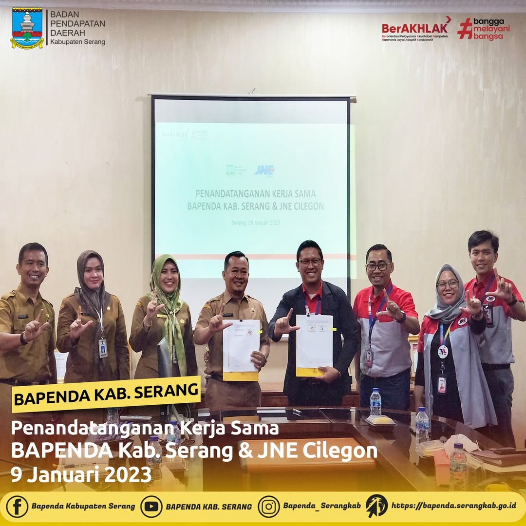 Bapenda Kabupaten Serang Tandatangani Kerja Sama dengan JNE