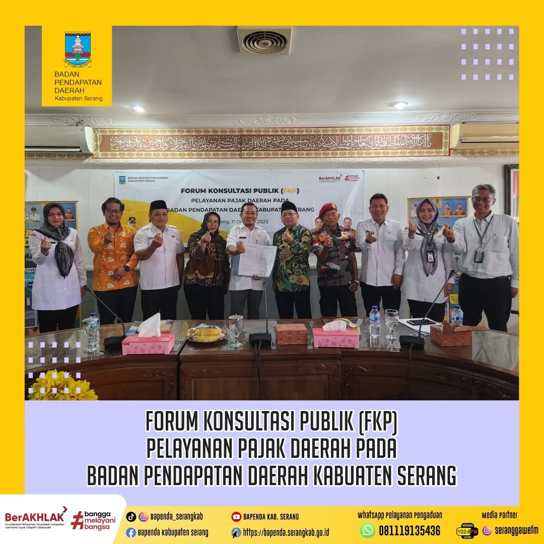 Bapenda Kabupaten Serang Gelar Forum Konsultasi Publik Pelayanan Pajak Daerah
